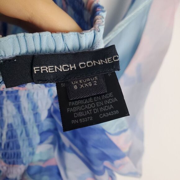 French Connection Chiffon Halter Baby Doll Top Size 2 - Picture 6 of 7